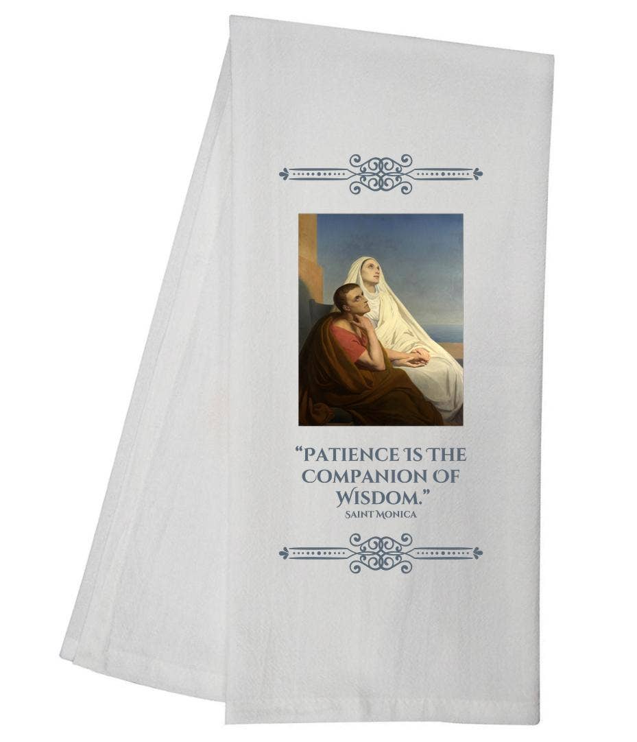Saint Monica Tea Towel Catholic Kitchen Gift 6763 SLTT1049