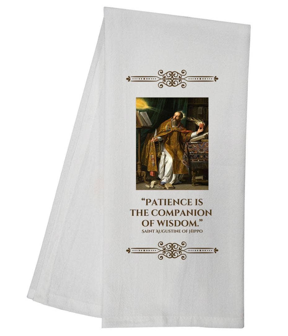 Saint Augustine Hippo Tea Towel Catholic Gift 6757 SLTT1042