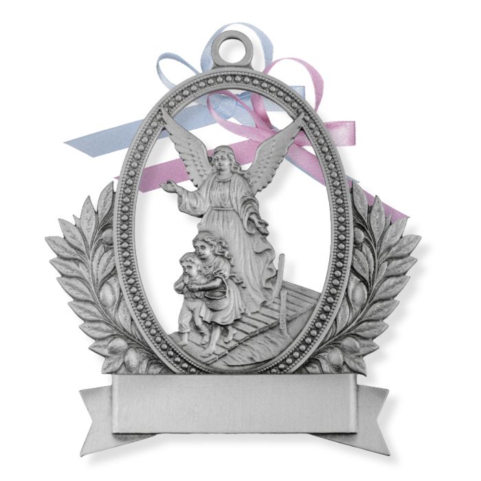 Boxed Guardian Angel Crib Medal-Engraved