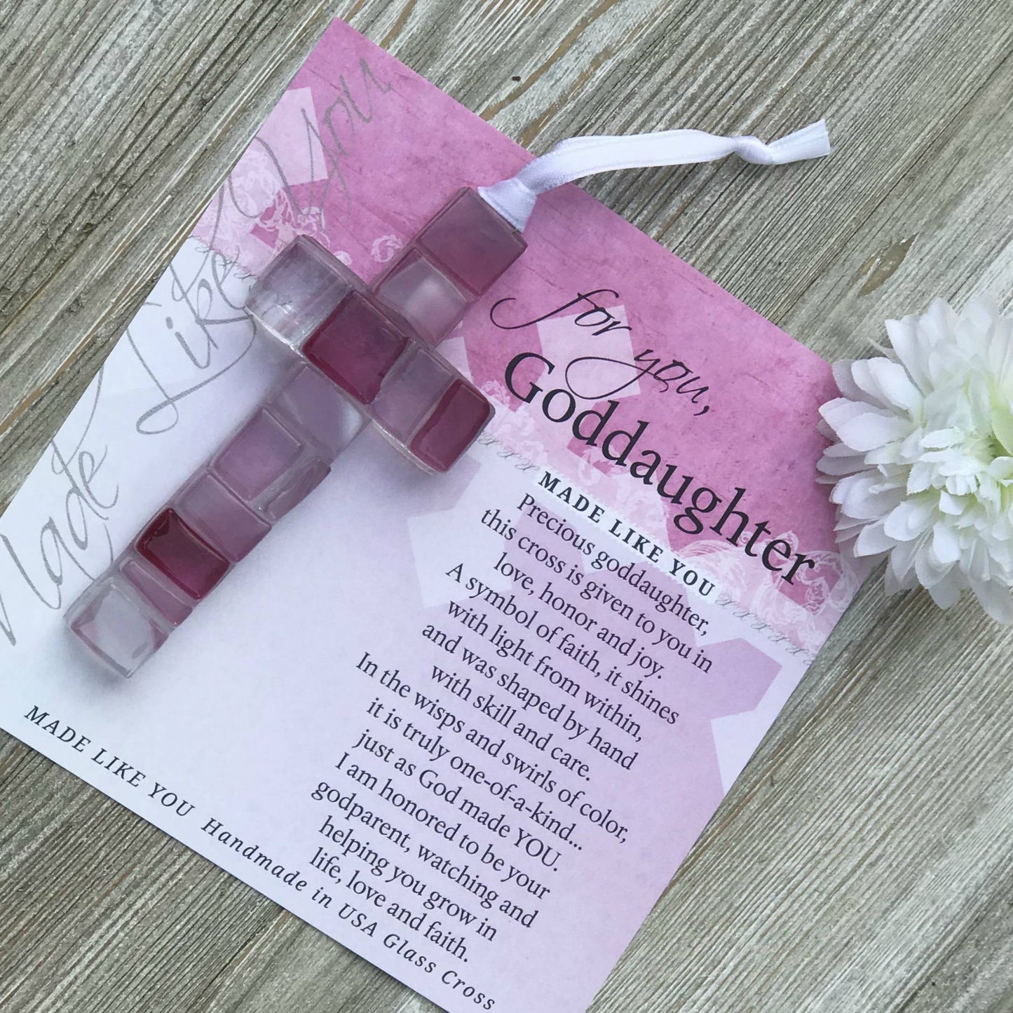 Goddaughter Mosaic Glass Cross