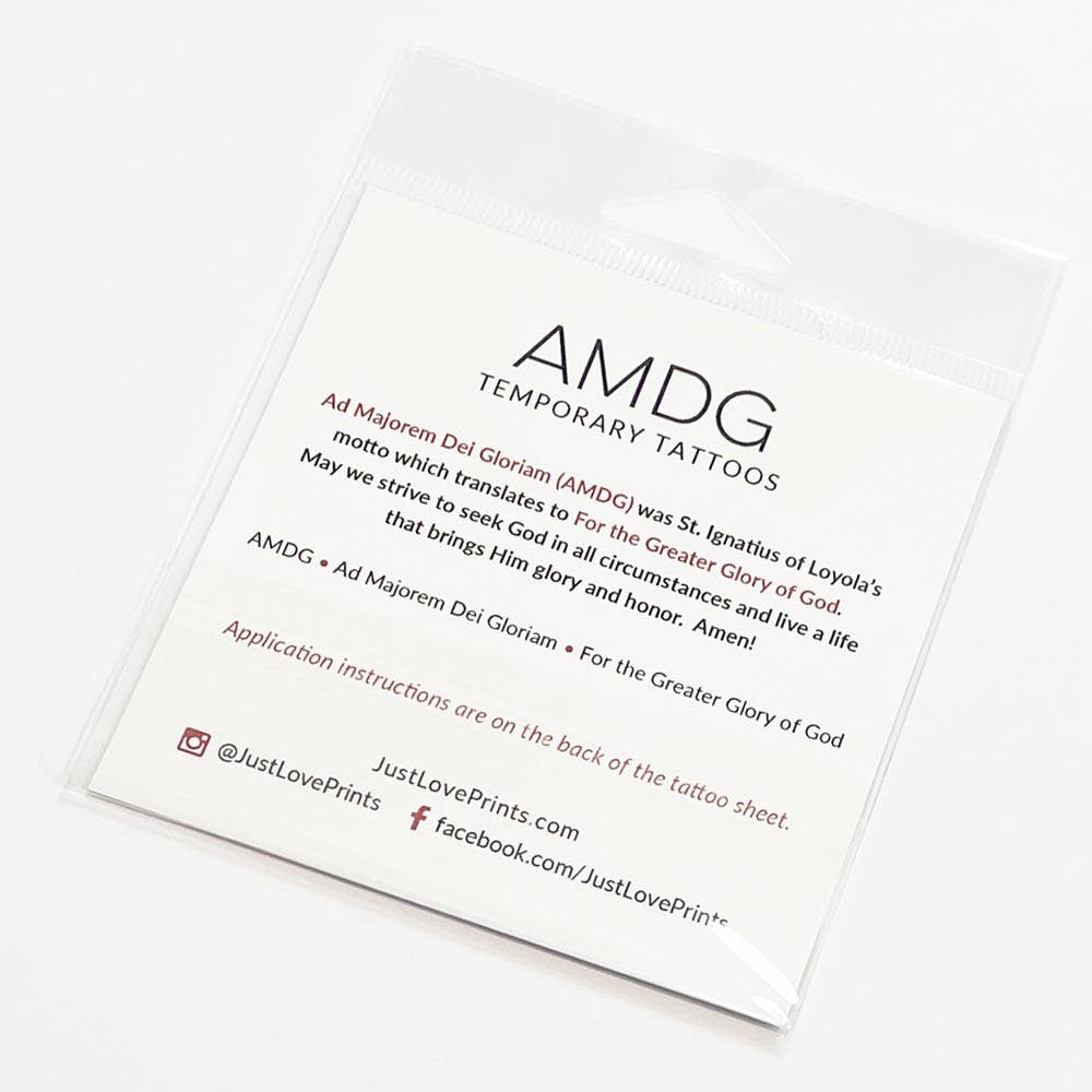"AMDG Collection" Temporary Tattoos
