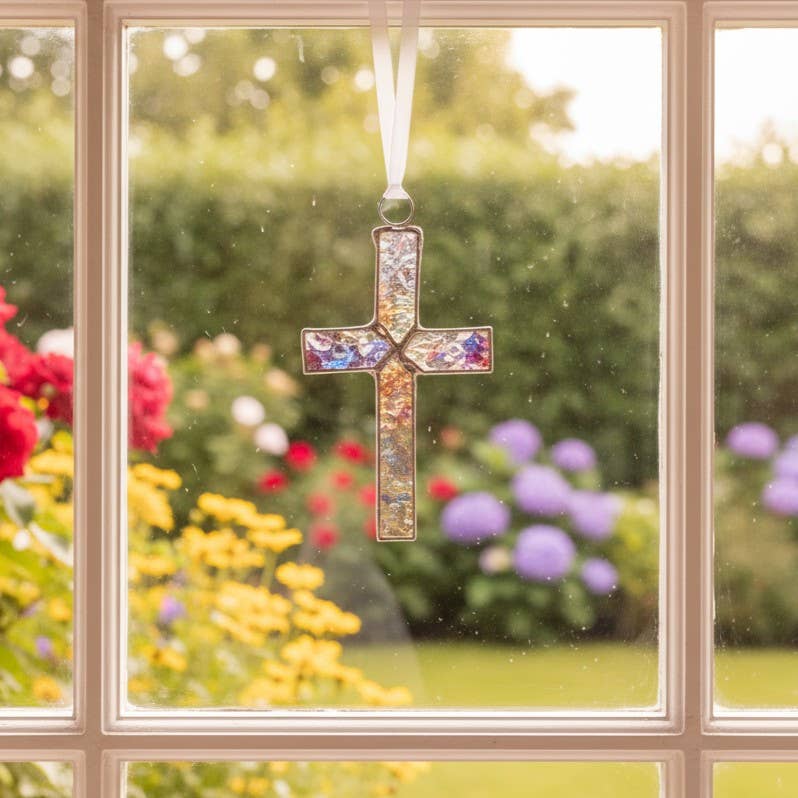 God Chose You Godmother Gift Handmade Glass Cross 4506GS
