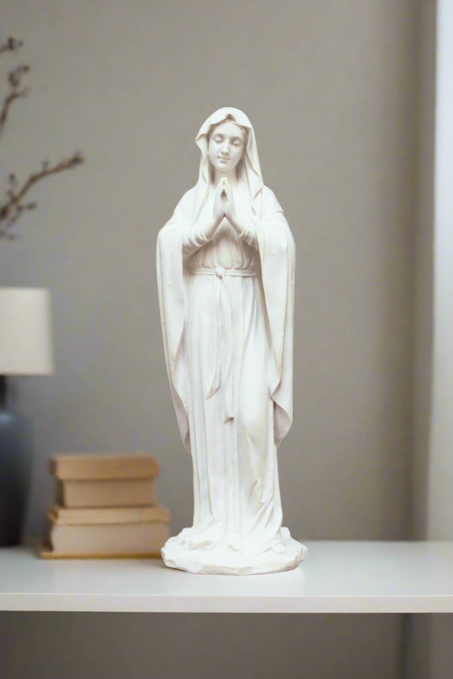 Adoring Virgin Statue in White 11.75"