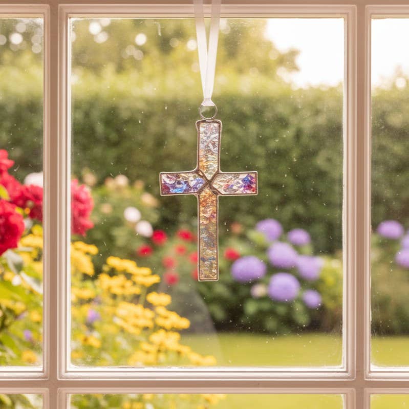 God Chose You Godfather Gift - Stained Glass Cross 4507SG