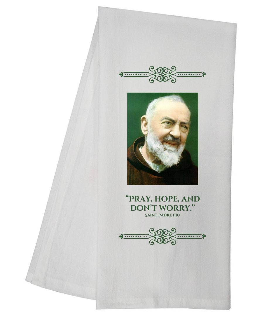Saint Padre Pio Tea Towel Catholic Gift 6764 SLTT1050