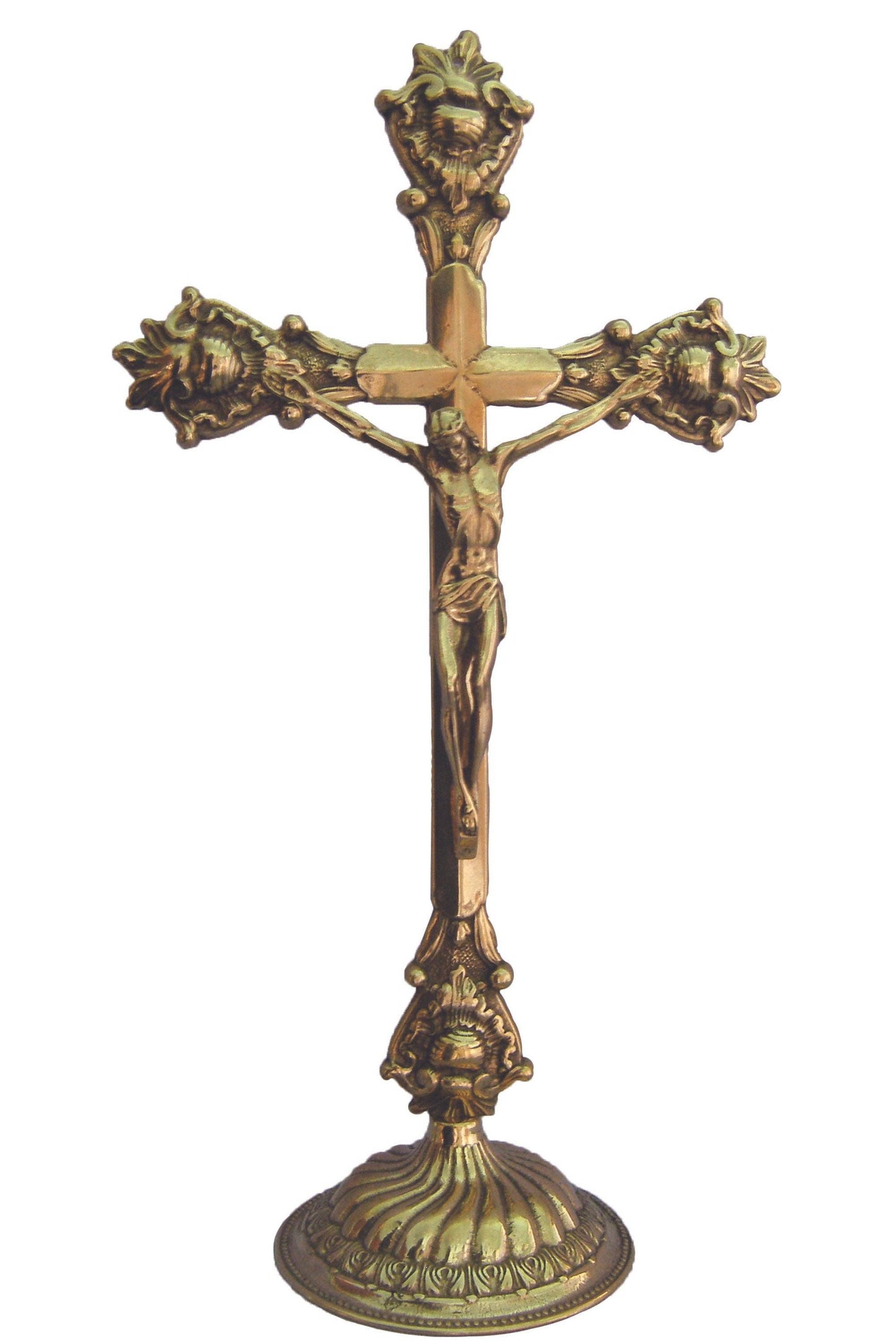 Standing Crucifix in Shiny Brass #38