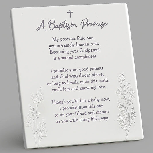 Godparent's Baptism Promise Tabletop Plaque