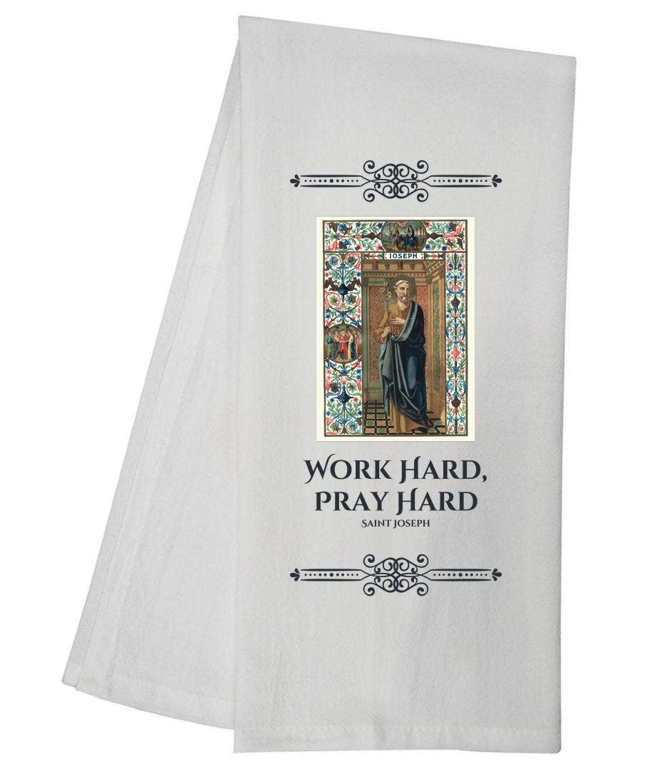 Saint Joseph Tea Towel Christian Kitchen Gift 6774 SLTT1060