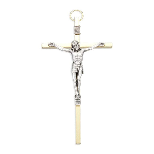 5" Crucifix with Golden Cross and Silver Corpus