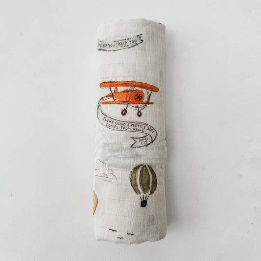 Scripture Planes Muslin Blanket Swaddle