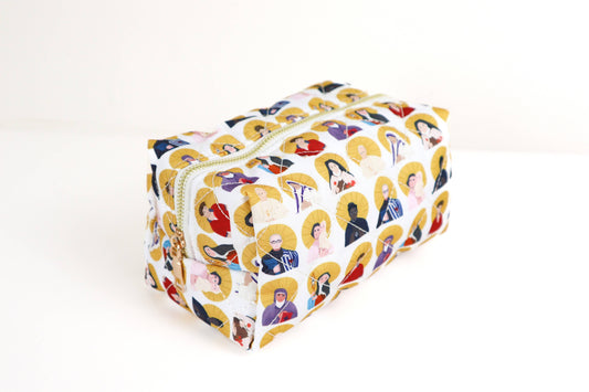 Saints Quilted Makeup Bag
