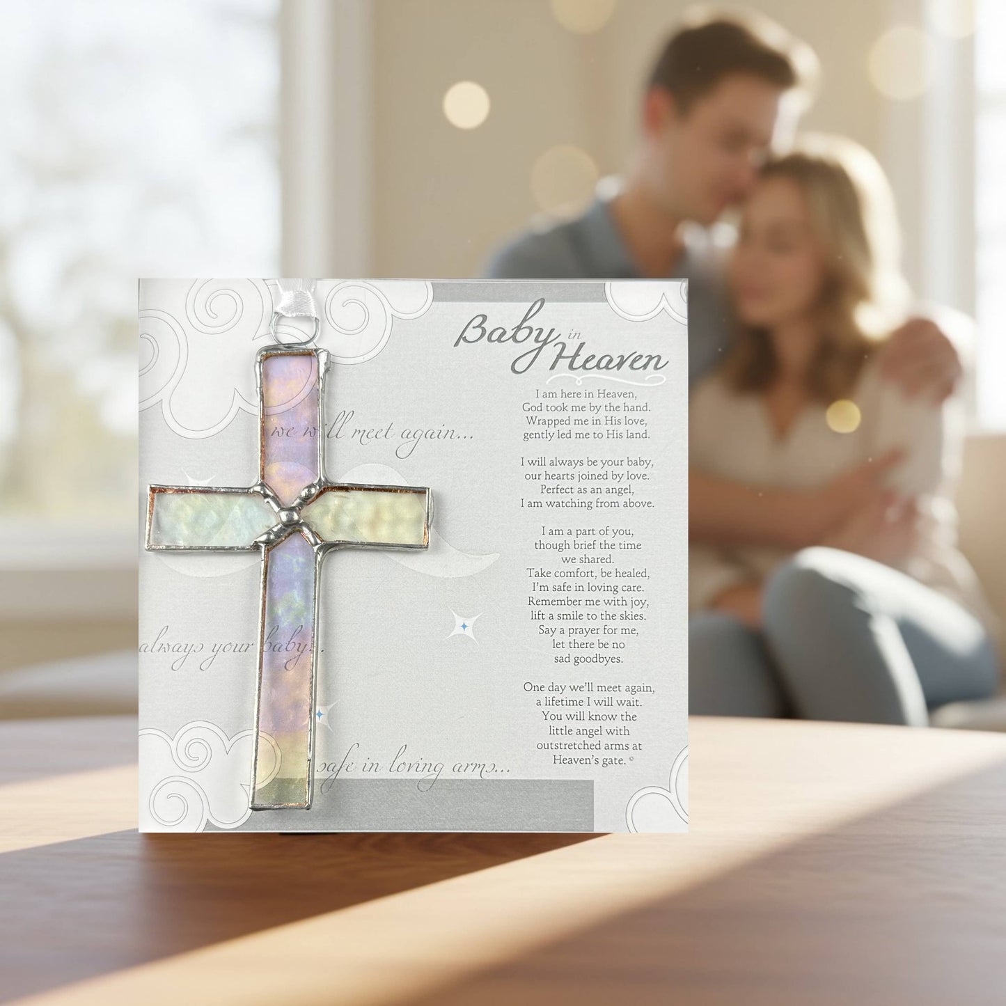 Baby In Heaven: Infant Memorial Stained Glass Cross