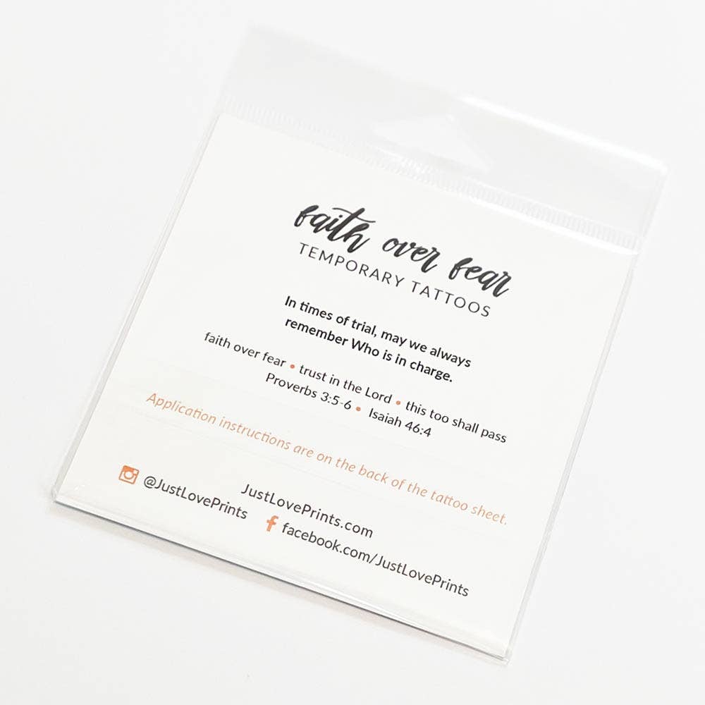 "Faith Over Fear Collection" Temporary Tattoos