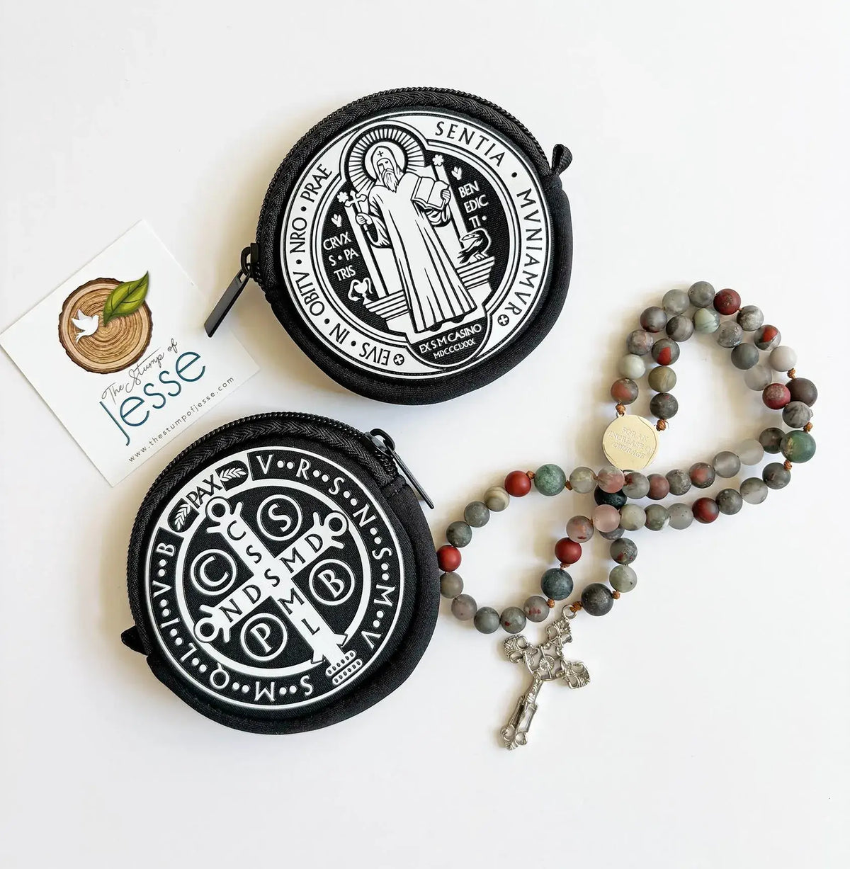St. Benedict Medal Neoprene Rosary Pouch