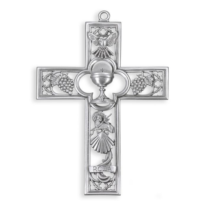 Cathedral Touch O.C.I.A. with Chalice Center Cross in Genuine Pewter