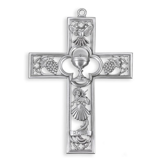 Cathedral Touch O.C.I.A. with Chalice Center Cross in Genuine Pewter