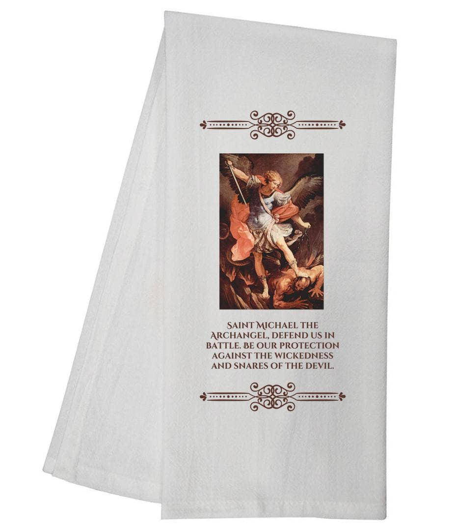 Saint Michael The Archangel Catholic Tea Towel 6767 SLTT1053