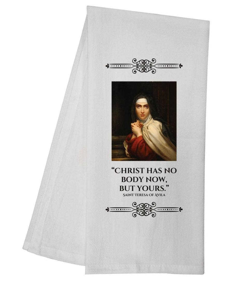 Saint Teresa of Avila Catholic Tea Towel 6756 SLTT1041