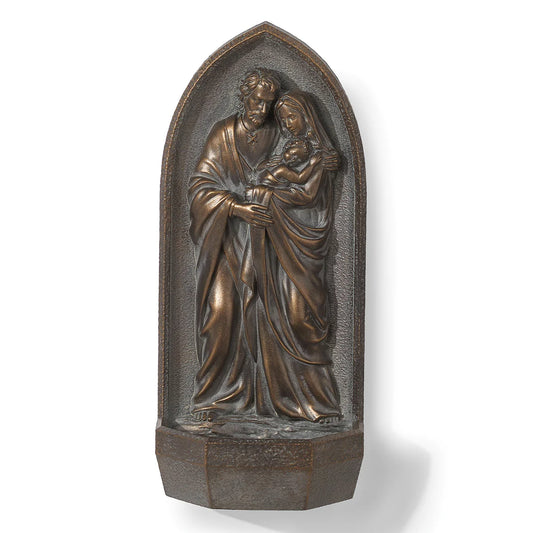 Bonze Holy Family Holy Water Font