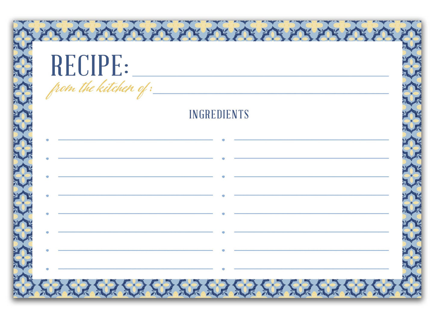 Recipe Card Lord Bless The Hands Who