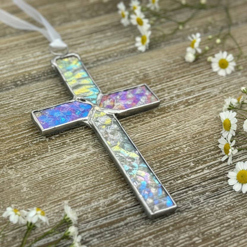 God Chose You Godmother Gift Handmade Glass Cross 4506GS