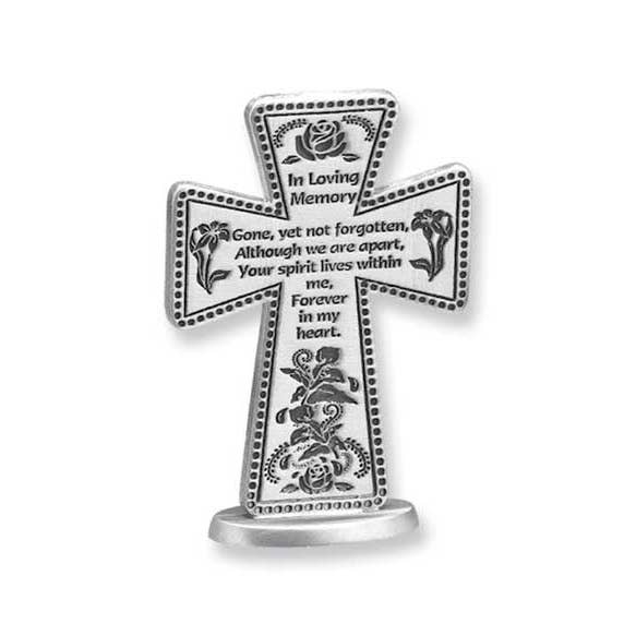 In Loving Memory Standing Memorial Message Cross 