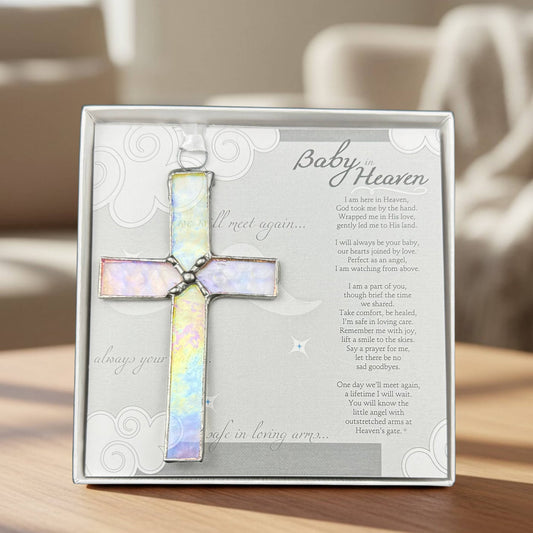 Baby In Heaven: Infant Memorial Stained Glass Cross