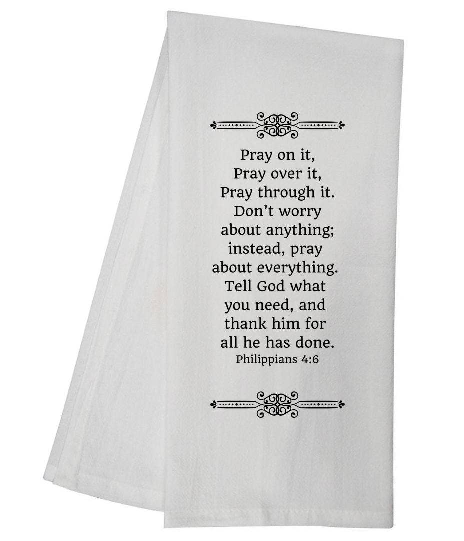 Philippians 4:6 Tea Towel Christian Faith Gift 5515 GGTT246