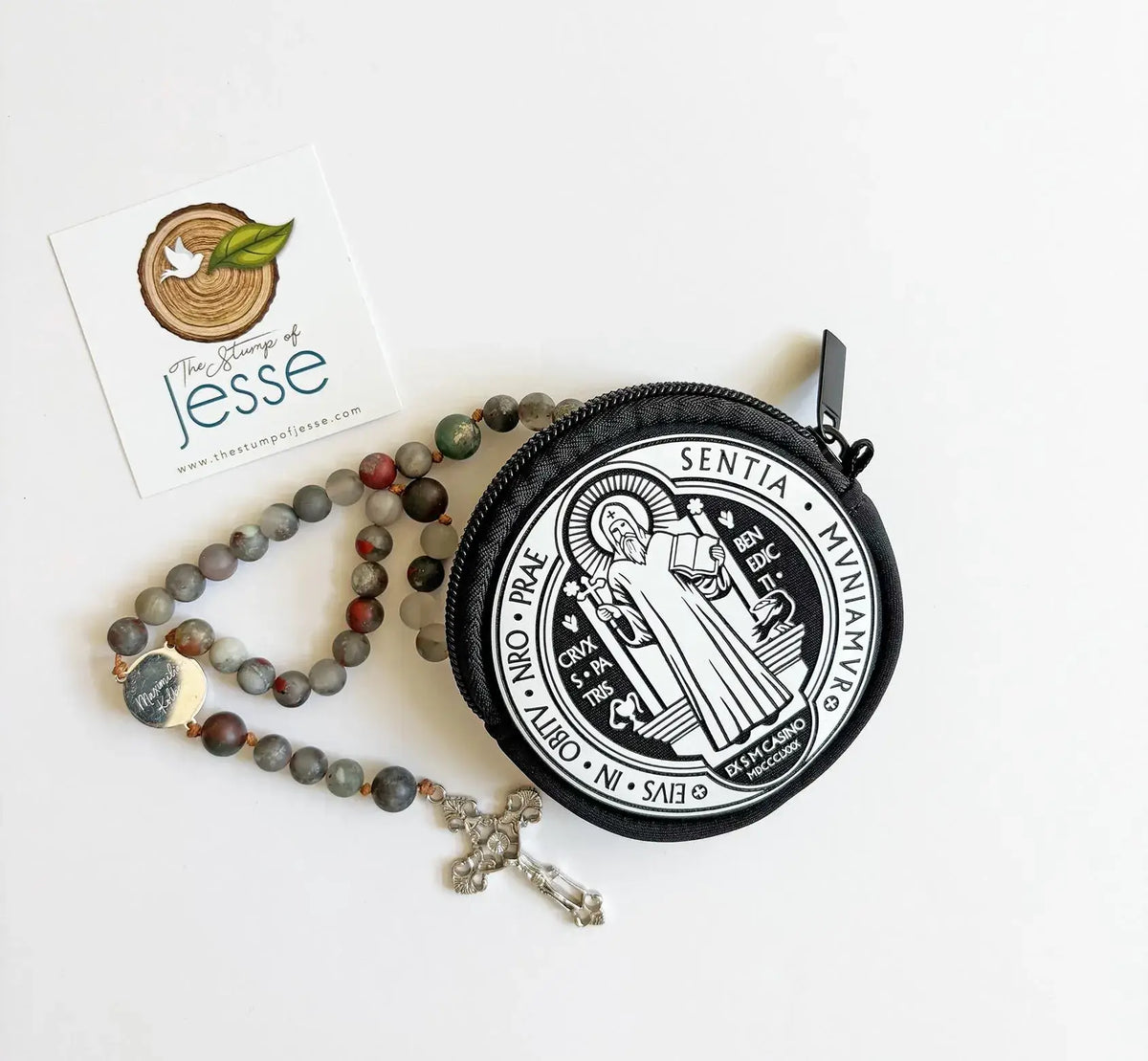 St. Benedict Medal Neoprene Rosary Pouch