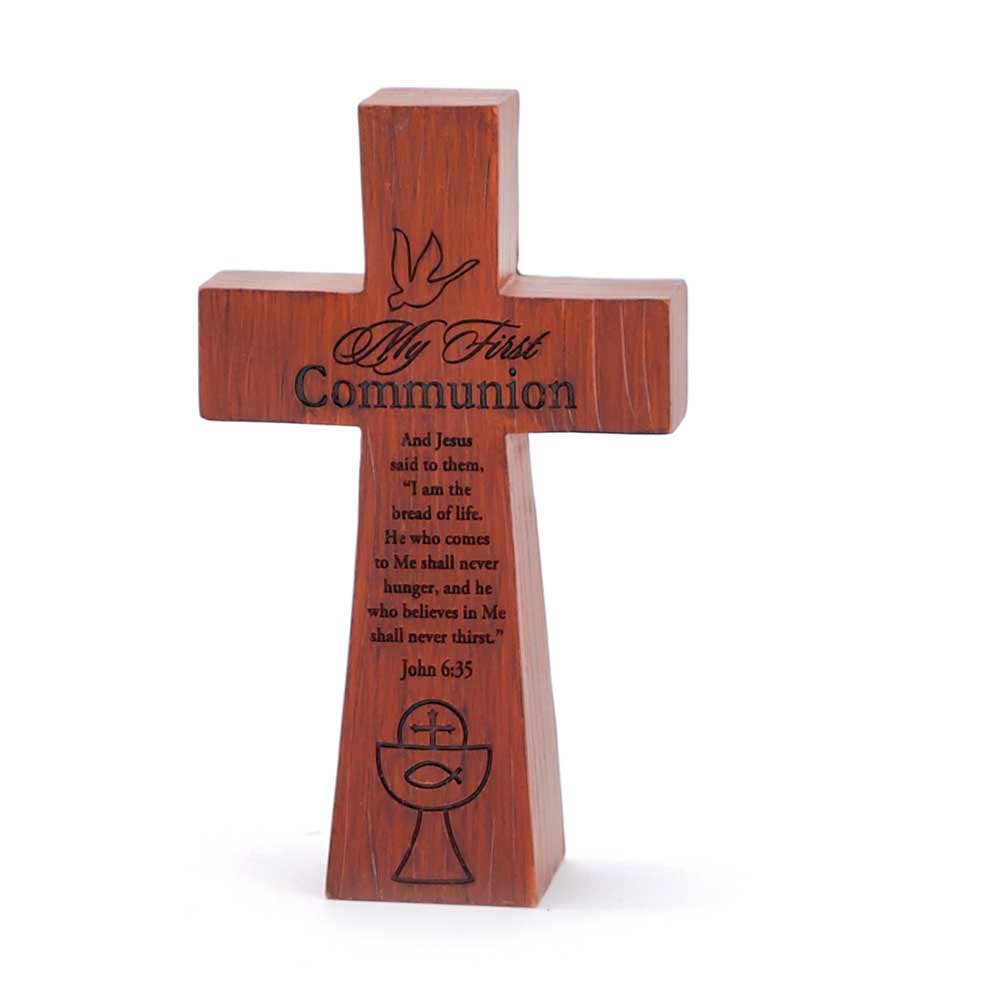 First Communion John 6:35 Tabletop Cross