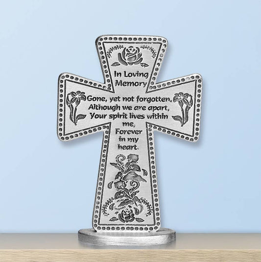 In Loving Memory Standing Memorial Message Cross 