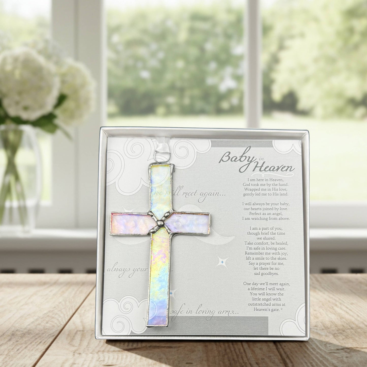 Baby In Heaven: Infant Memorial Stained Glass Cross