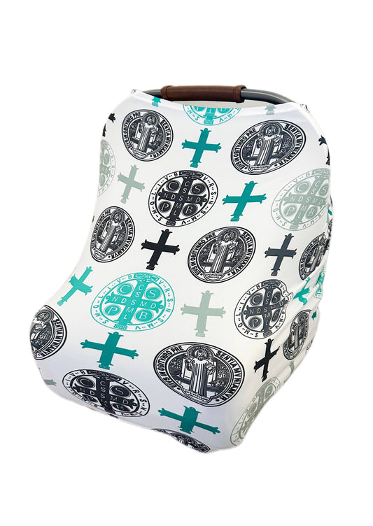 Benedict medal car seat + nursing cover