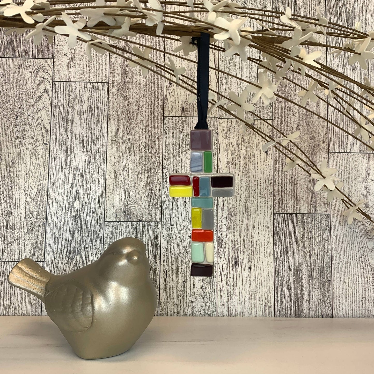 First Communion Gift Cross: Handmade Glass 4466