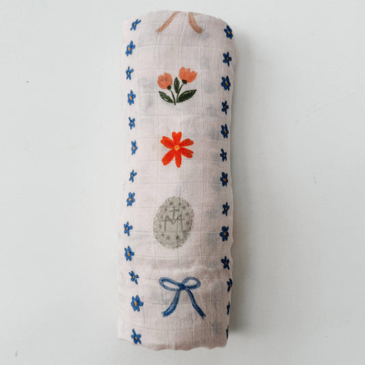 Catholic Girly Bows Baby Muslin Blanket Swaddle