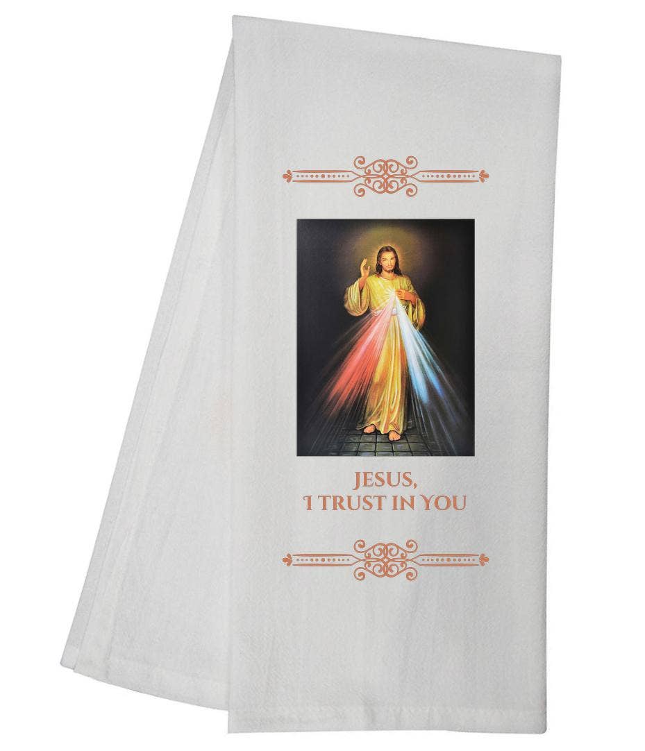 Jesus Trust Tea Towel Catholic Religious Gift 6754 SLTT1043