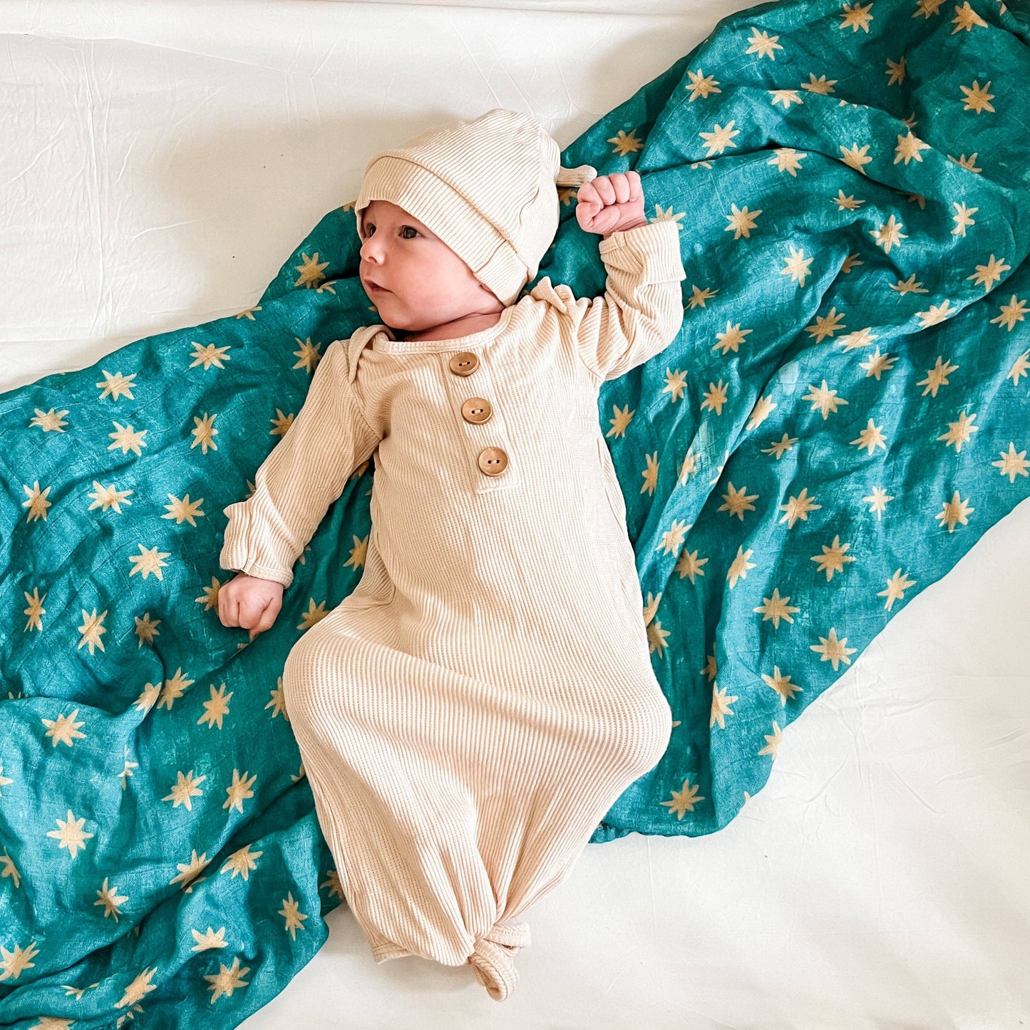 Guadalupe Stars Mantle - Catholic Baby Muslin Blanket Swaddle