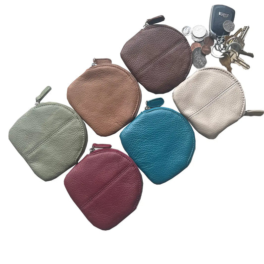 Rounded Zipper Leather Rosary Pouch