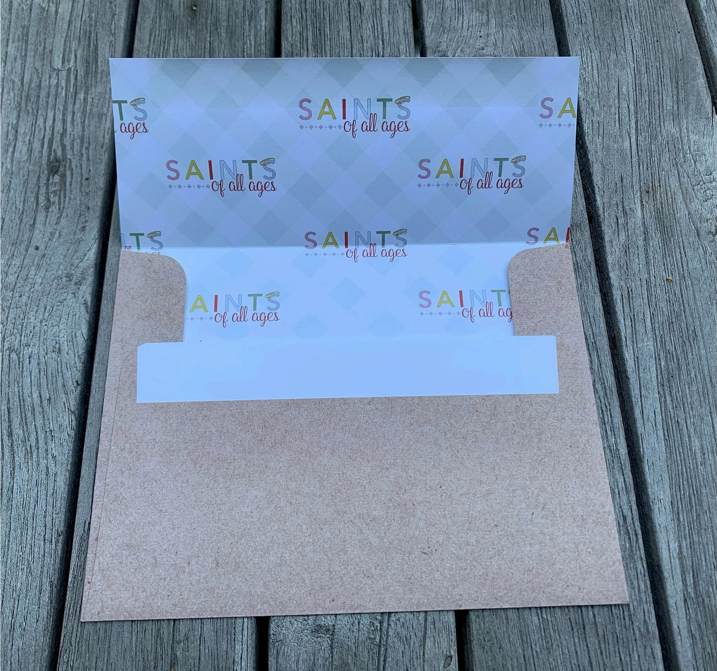 Set of 8 Assorted Saint Note Cards with Stickers and Envelopes. 8 Flat Saint Card Set