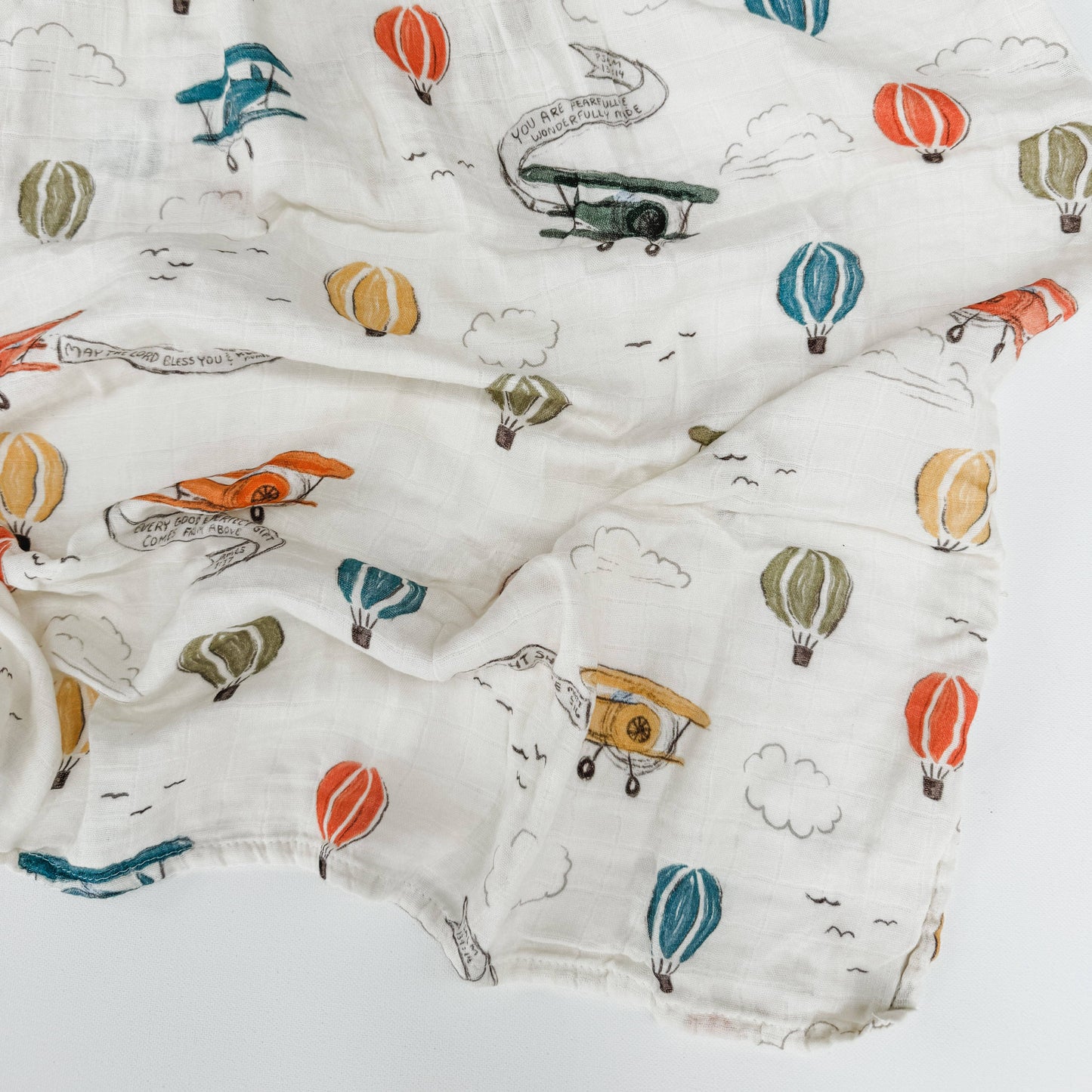 Scripture Planes Muslin Blanket Swaddle