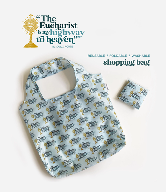 The Eucharist Carlo Acutis Foldable Shopping Reusable Bag